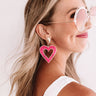 Time For Romance Earrings In Hot Pink Image - 1