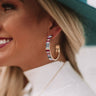 Vegas Lights Hoop Earrings In Purple Multi Image - 1