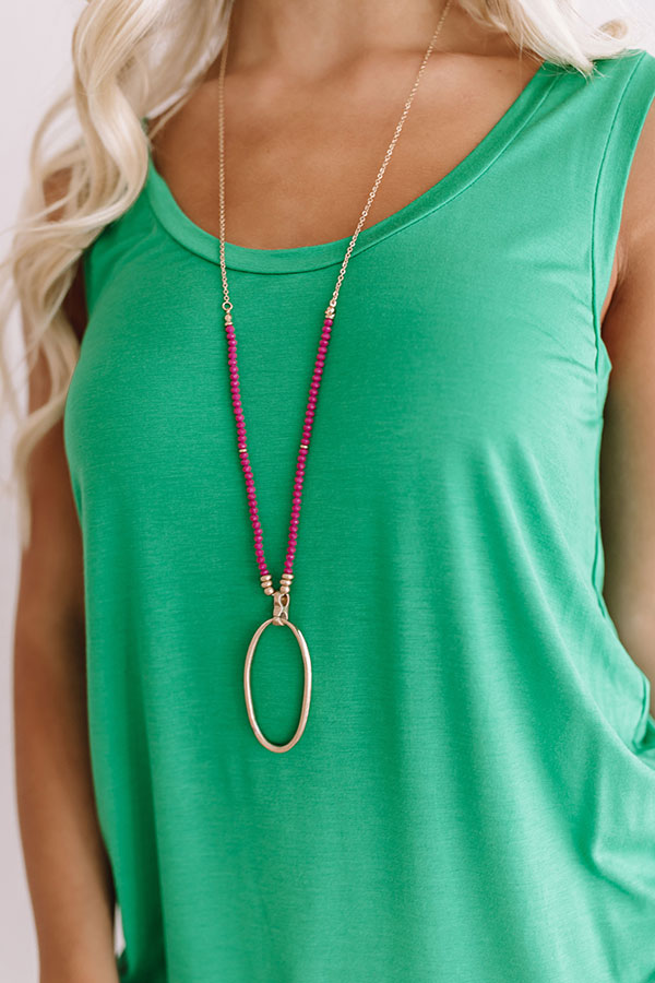 Beyond Lovely Beaded Necklace in Fuchsia