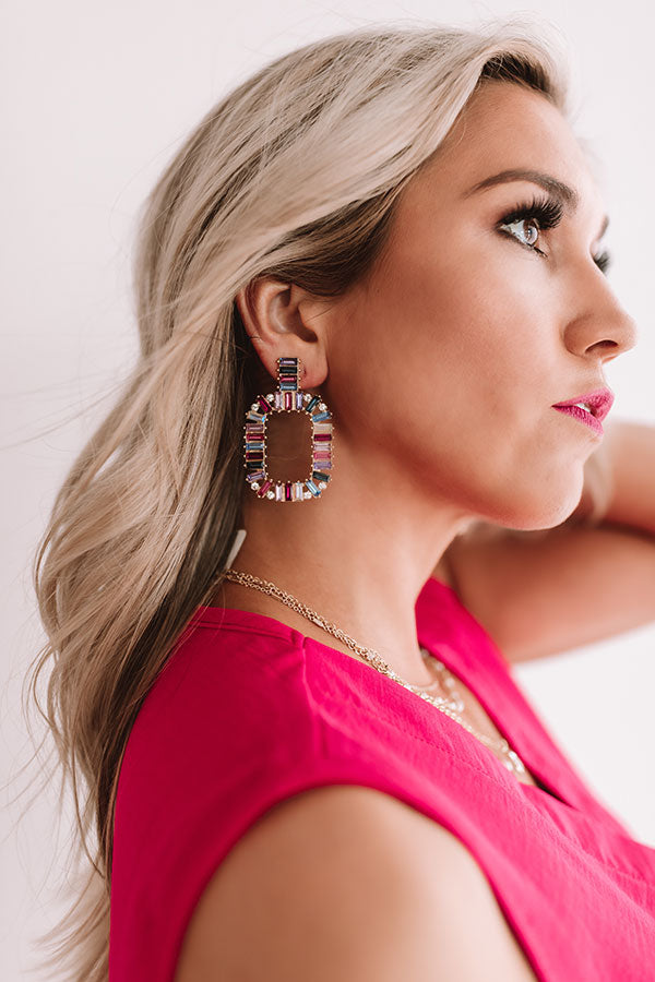 Vegas Lights Earrings In Purple Multi