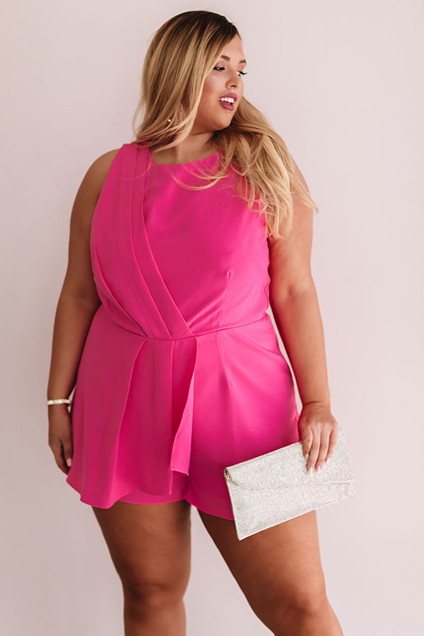 Casual Elegance Romper In Hot Pink Curves Image - 2
