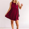 Beach Vibes Babydoll Dress In Wine Image - 1