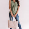 Under The Boardwalk Shift Tank In Olive Image - 1