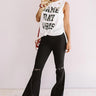 Game Day Vibes Distressed Boyfriend Tank in White Image - 1