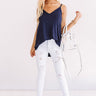 Kisses On The Coast Shift Tank In Navy Image - 1