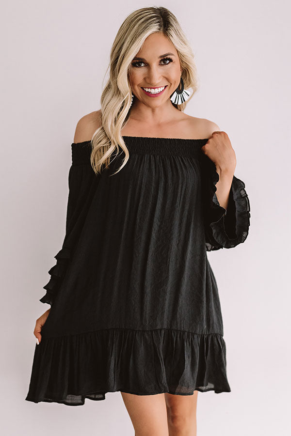 Sweet Sippin' Shift Dress In Black Image - 1