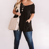 Down, Set, Chic T-Shirt Dress In Black  Curves Image - 1