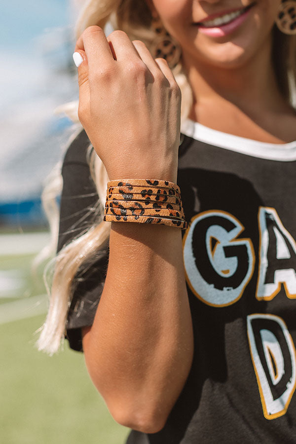Adventure Abroad Leopard Bracelet In Brown