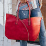 Weekend In NYC Faux Leather Tote In Red Image - 1