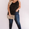 Inner Glow Satin Shift Tank in Black Curves Image - 1