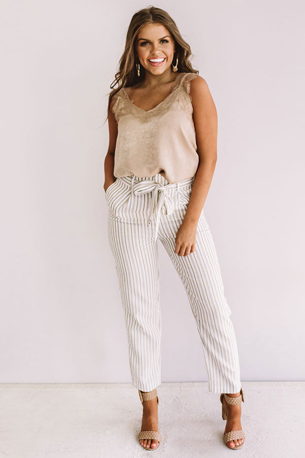 Express Yourself Lace Shift Tank in Iced Mocha