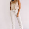 Express Yourself Lace Shift Tank in Iced Mocha Image - 1