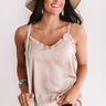 Inner Glow Satin Shift Tank in Iced Mocha Image - 1