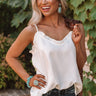Inner Glow Satin Shift Tank in Cream Image - 1