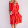 European Romance Tier Dress In Red Image - 1