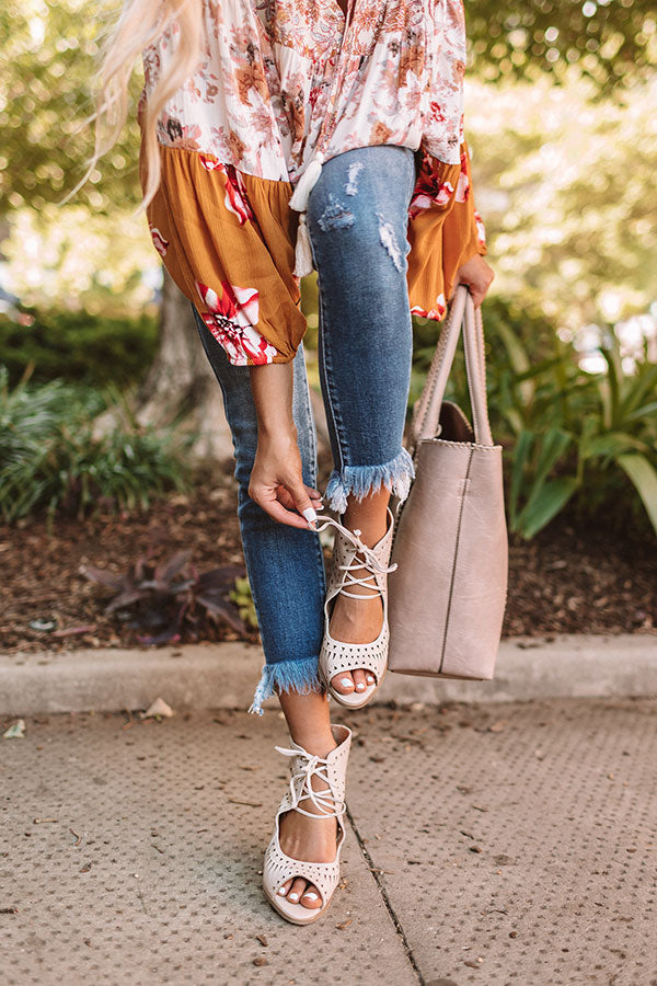The Underwood Faux Leather Wedge in Natural