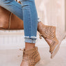 The Underwood Faux Leather Wedge in Brown Image - 1