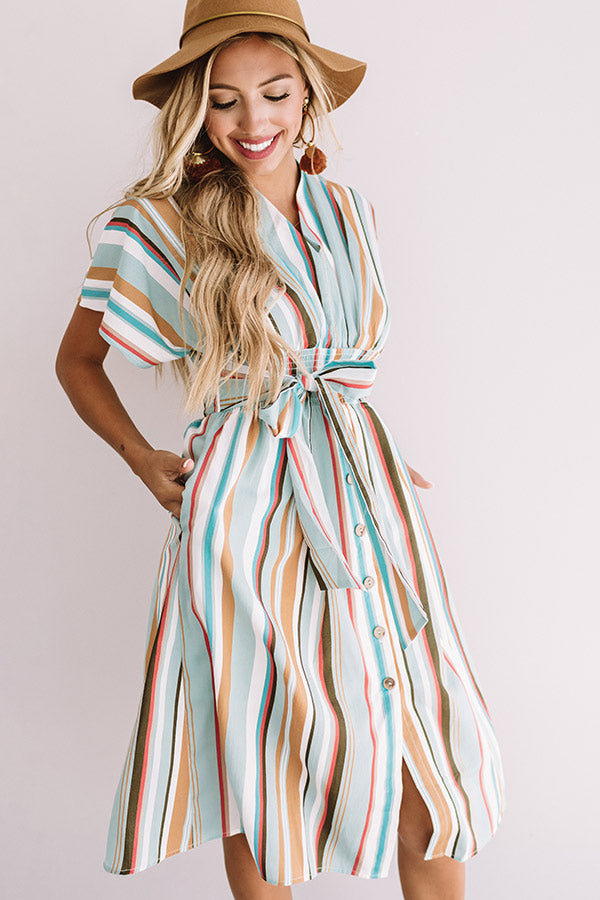 Cooler With Coladas Stripe Midi in Dark Mint Image - 1