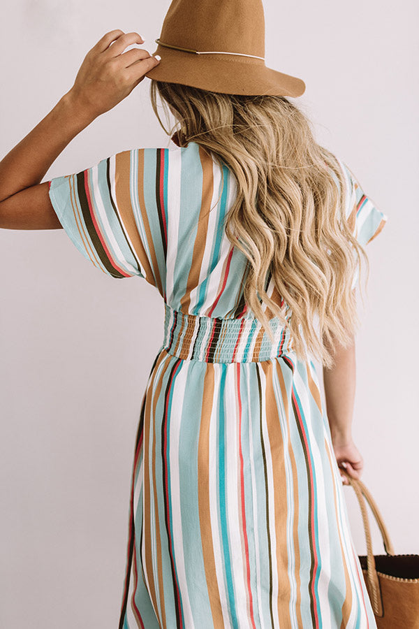 Cooler With Coladas Stripe Midi in Dark Mint Image - 2