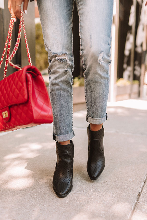The Franco Perforated Bootie In Black Image - 2