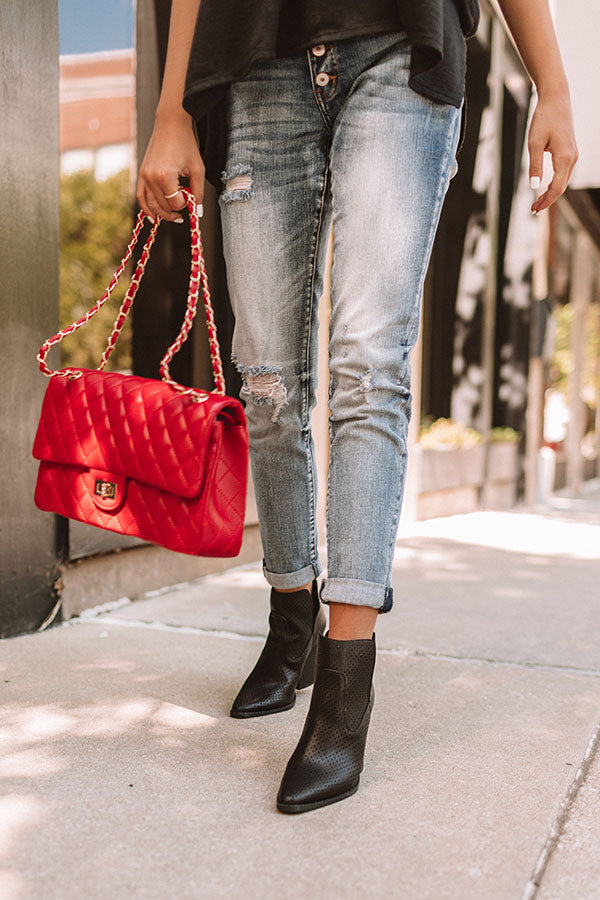 The Franco Perforated Bootie In Black Image - 4