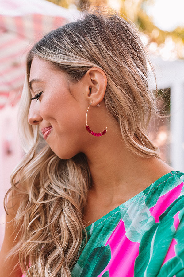 On Point Earrings In Hot Pink