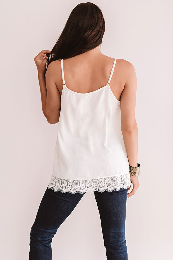 Time For Romance Lace Trim Tank in Ivory Image - 5