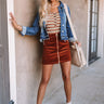 Mochas in Manhattan Stripe Bodysuit Image - 1