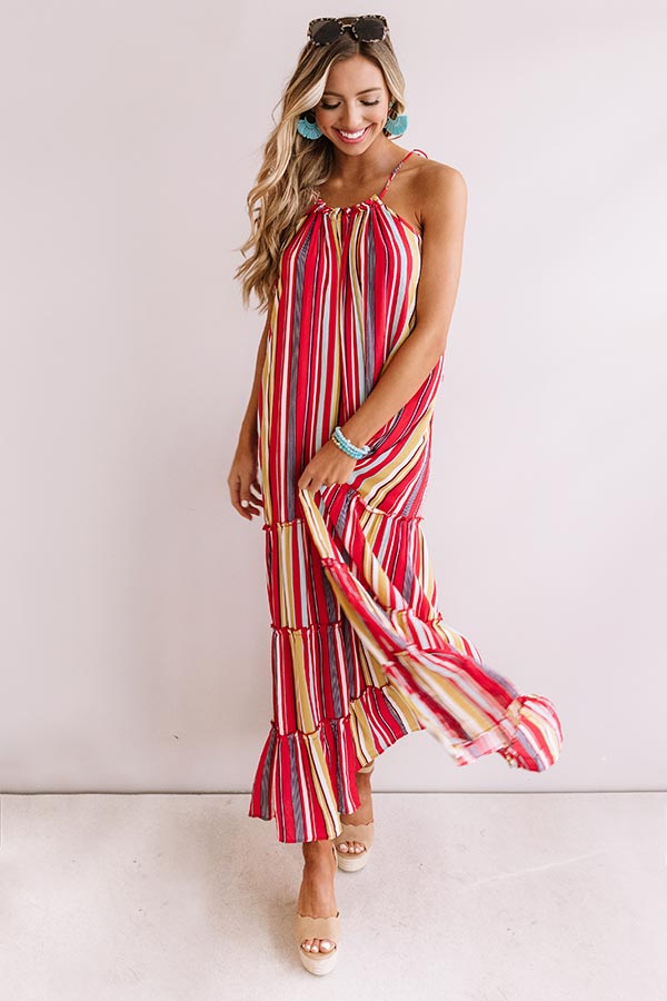 So Meant To Be Stripe Maxi In Red Image - 2