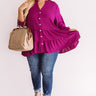 Limos And Lattes Shift Top In Berry  Curves Image - 1