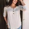 Sunday Snuggles Waffle Knit Top In Iced Latte Image - 1