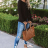 Sunday Snuggles Waffle Knit Top In Black Image - 1