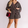Center Of Chic Stripe Romper  Curves Image - 1