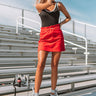 My Alma Mater Denim Skirt In Red Image - 1