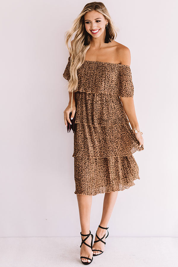 Top Tier Leopard Dress in Brown Image - 1