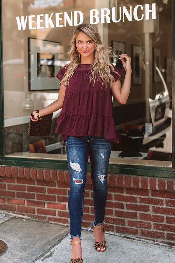 My Sweet Side Shift Top In Windsor Wine