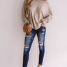 Change In The Air Shift Top In Taupe Image - 1