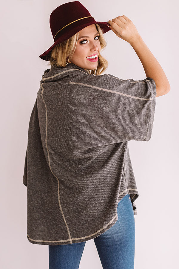 Style Revival Ribbed Shift Top In Slate Image - 5