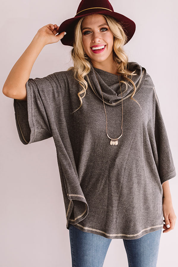 Style Revival Ribbed Shift Top In Slate Image - 4