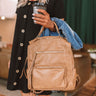 Epic Adventure Faux Leather Backpack In Khaki Image - 1