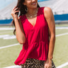 Dreamy Days Shift Tank In Wine Image - 1
