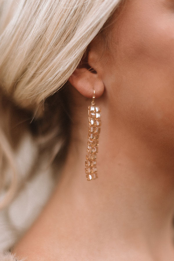 Back to Glam Earrings in Champagne