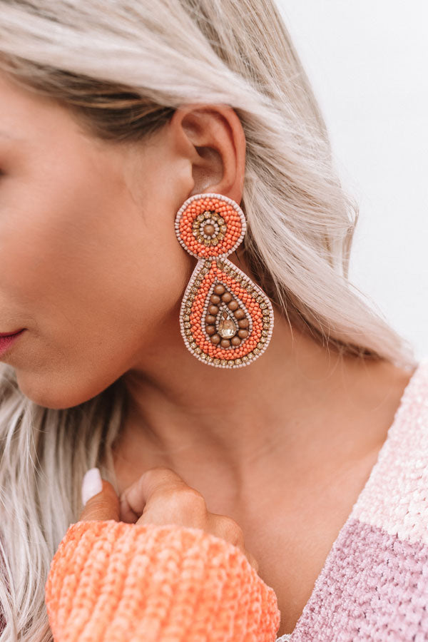 Pinot Party Beaded Earrings in Persimmon Image - 2