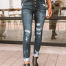 KanCan The Darla High Waist Distressed Skinny in Dark Wash Image - 1