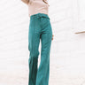 The Essie High Waist Faux Suede Flare in Teal Image - 1