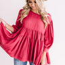 Everlasting Happiness Babydoll Top In Crimson Image - 1