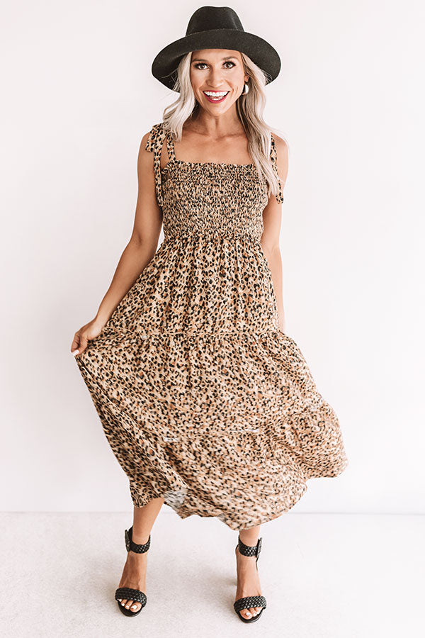 Leopard Perfection Smocked Midi Image - 1