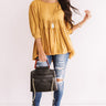 Everlasting Happiness Babydoll Top In Mustard Image - 1