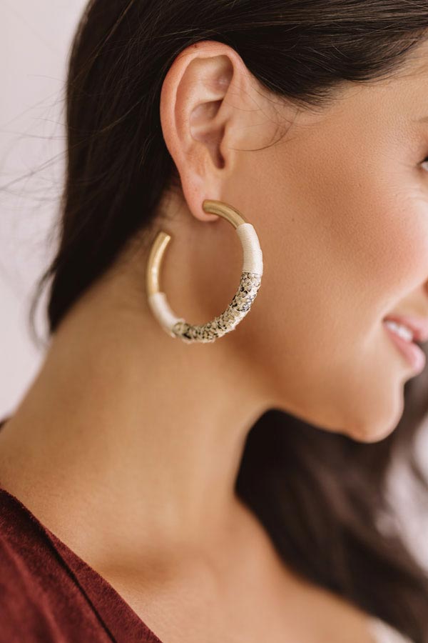 Your Biggest Fan Snake Print Earrings In Stone Image - 4