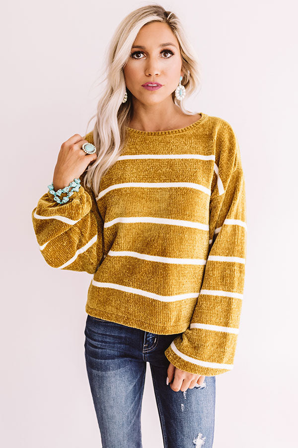 Pumpkin Spice Everything Chenille Sweater in Mustard Image - 2